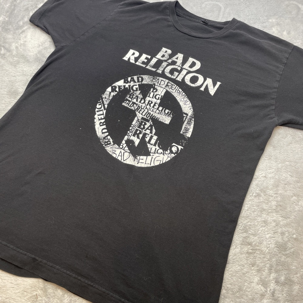 Vtg Bad Religion Tee T-Shirt Size L Black Short Sleeve Grunge Punk Tultex